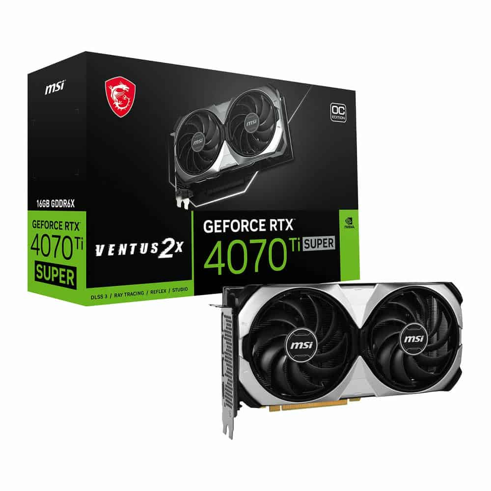 MSI NVIDIA GeForce RTX 4070 Ti SUPER 16GB VENTUS 2X OC Ada Lovelace Graphics Card